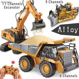 Electric/RC Car Rc excavator forklift electric bulldozer dump truck 4WD remote-controlled automotive engineering vehicle childrens toysL2404