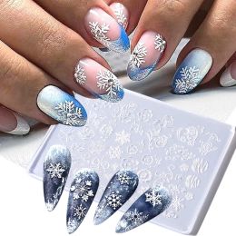 Art 1PC 3D Silicone Nail Carving Mold Relief Snowflake Butterfly Mould DIY Nails Stencils Decor MultiDesigns Manicure Tools