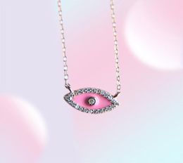 Turkish evil eye necklace 5 colors 100 925 sterling silver jewelry lovely eye charm lucky girl gift fine silver chain collar jewe6176381