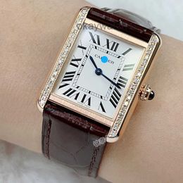 Dials Working Automatic Watches Carter Medium Tank 18K Rose Gold Set English Watch for Women W5200025