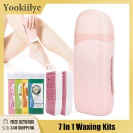 Waxing 40W Roll on Depilatory Wax Heater Machine Portable Wax Cartridge Hair Removal Cream Heating Device Home Epilator Waxing Warmer