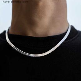 Pendant Necklaces Mens Hip Hop Snake Chain Necklace New Fashion Stainless Steel Silver Necklace Jewellery Accessories Party Gifts Q240426