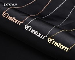 Old English Nameplate Necklace Gold Colour Choker Stainless Steel Personalised Name Necklaces Pendants Romantic Gift Y20081098805941509363