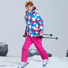 Sets Children Ski Suits for Girls Boys Winter Thermal Snowboarding Skiing Sets Thickening Cotton Outdoor Sports Snow Clothes Pants