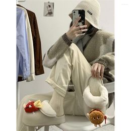 Slippers Luxury Cartoon Home Cotton Women Comfort Plush Warm Shoes Non Slip Ladies Flip Flops Cute Style