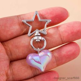 Keychains Lanyards Cute Love Heart Star Keychains for Car Key Souvenir Gifts for Women Men Handbag Purse Pendants Key Rings DIY Jewelry Accessories