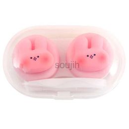 Contact Lens Accessories Cartoon Animal Contact Lens Case Companion Box Cute Student Myopia Mini Contact Eye Portable Compact Storage Box Care Box d240426