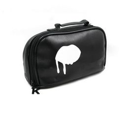 Waterproof Cosmetic Bag Case Large Leather Fashion Women Zipper Black Makeup Bags8542746