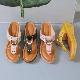 Sandals 2024 Women Summer Open Toe Beach Shoes Flip Flops Wedges Comfortable Slippers Cute Plu Size 35-43