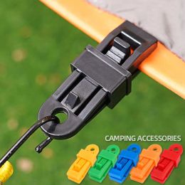 Shelters 20PCS PushPull Tent Clips Tent Attachment Clips Outdoor Camping Tent Hooks Windproof Strap Barb Clips