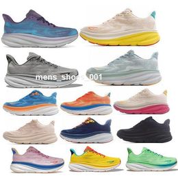 Hola Hokah Clifton 9 Running Shoes Men Run Trainer Sneaker 2024Women Cliftons Triple Black White Cyclamen Harbour Mist Sabre Beige Basketball Size 36 - 46