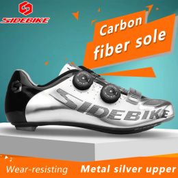 Boots Sidebike 002 carbon Fibre road bike shoes men/women sports shoes racing professional competitive bicycle shoes selflocking