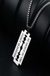 Pendant Necklaces Punk Hip Hop Stainless Steel Neck Chains For Men Women Razor Blade Necklace Rock Collares Male Streetwear Cool J3639418