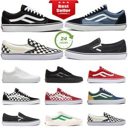 men women skateboard shoes canvas designer sneakers old skool classic white red Checkerboard slip on Casual Shoes mens trainers