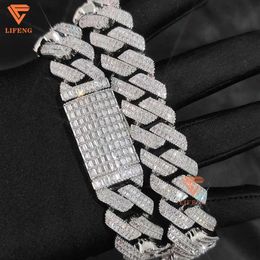 Lifeng Jewellery Accept Customised Hip Hop Bling Vvs Moissanite Cuban Chain Necklace Iced Out Diamond Cuban Chain