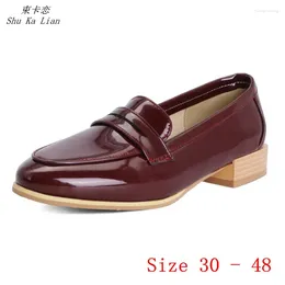 Casual Shoes Slip-On Women Oxfords Brogue Loafers Flats Woman Flat Small Plus Size 30 31 32 33 -40 41 42 43 44 45 46 47 48