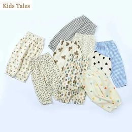 Trousers Preschool boys and girls spring cotton linen elastic harem pants Bloomer childrens casual breathable jogger children TrousersL2404