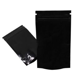 100Pcslot Black Stand Up Aluminium Foil Zip Lock Packaging Bag Mylar Heat Seal Reclosable Zipper Food Tea Packing1447310