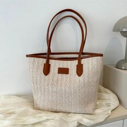 Totes Fashion Straw Woven Tote Bag 2024 Lady Purse Casual Women Shoulder Shopping Large Capacity Travel Beach