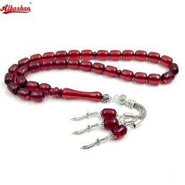 ALBASHAN Red Resin Tasbih Misbaha prayer beads ramadan gift muslim Accessories Arabic rosary Jewellery Eid gift Islamic Bracelets 240415