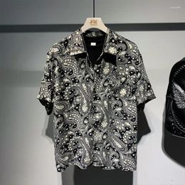 Men's Casual Shirts Fashion Short Sleeve Paisley Totem Summer Vacation Style Shirt Men