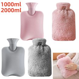 Heaters 2000/1000ml Cute Hand Warmer Hot Water Bag Heat Warm Cartoon Hot Water Bottle Water Filling Keeping Coldproof Big Soft Reusable