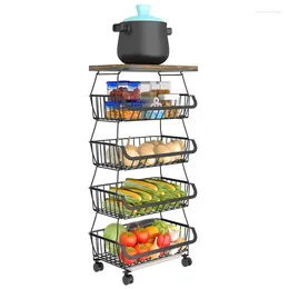 Kitchen Storage Six-storey Rack Floor Type Free Installation Cart Multi-functional Fruit And Vegetable