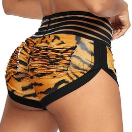 Women's Shorts Animal Printed Shorts Womens Fitness High Waist Leggings Scrunch Butt Yoga Shorts Gym Workout Breathable Jogging Clothes Female d240426