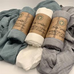 Blankets 3 Pack Bamboo Cotton Muslin Swaddle Soft Baby Receiving Blanket Wrap For Boys & Girls Large 47 X "