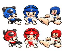 Taekwondo Baby Shoe Charms PVC Blue and Red Deaigner Shoes Sandals Accessories for JIBZ Kids Party Gifts F07AL9694956