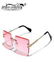 Trendy Rectangle Rimless Sunglasses Women 2020 Brand Design Metal Frame 90s Ocean Lens Frameless Sun Glasses Shades Female S2988805895
