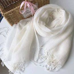 Shawls cotton linen light women Scarf Fashion Long Size Lady Wraps Solid Color Muslim Head Scarf Shawls And Wraps d240426