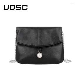 Shoulder Bags UOSC Fashion Female Pearl Handbag 2024 Spring Ladies Bag Chain Diagonal Casual Solid Colour Small Square Package
