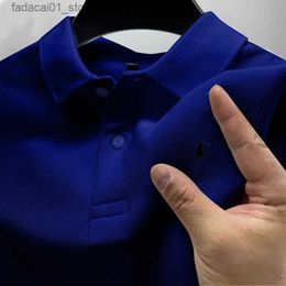 Men's T-Shirts Fashion trend T-shirt mens street clothing button up pull work business casual summer lapel short sleeved quick drying POLO Q240426