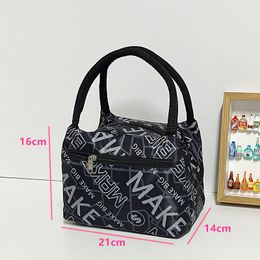 Canvas Bag Women 2024 New Bag Cloth Bag Lunch Box Tote Bag Commuting To Work Small Cloth Bag Bento Bag Small Handbag E2
