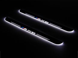For BMW X6 F16 E71 E72 Waterproof Acrylic Moving LED Welcome Pedal Car Scuff Plate Pedal Door Sill Pathway Light2247336