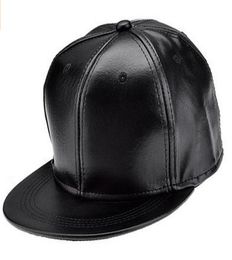 PU Leather Baseball Cap Sport Hats Black Snapback 10pcslot 05288557
