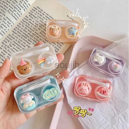 Contact Lens Accessories 1PCS Travel Cartoon Women Contact Lense Container Case Cute Coloured Contacts Lens Kit Case Cute Animal Colour Contact Lenses Box d240426