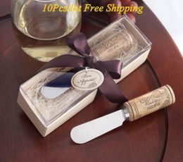 10 Pieceslot winethemed wedding Favours Vintage Reserve StainlessSteel Spreader with Wine Cork Handle Party gifts of Cheese bu2820545