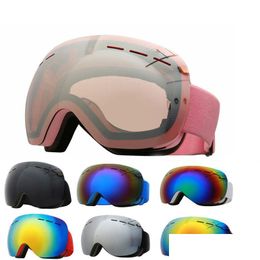 Ski Goggles Women Men Double Lens Antifog Skiing Mask Accesories Snowboard Glasses Eyewear Pink Uv Windproof Big Snow 230830 Drop Deli Oty5C