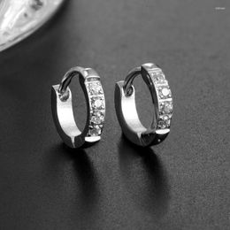 Hoop Earrings Inlaid Zircon Different Styles Fashion Stainless Steel Small Circle Punk Jewellery For Men And Women