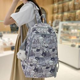 School Bags Female Cartoon Print Book Bag Fashion Women Cute Leisure Girl Graffiti Laptop Backpack Lady Travel College Trendy