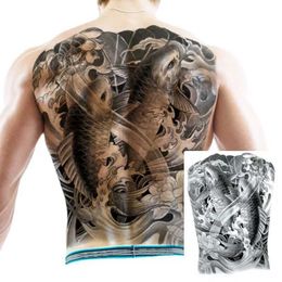 Tattoo Transfer Waterproof Big Picture Full Back Tattoo Sticker Tiger Lion Sun Wukong Zhao Yun Guan Gonglong 240427