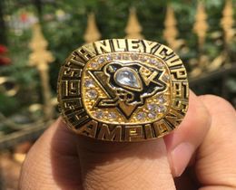 1991 PITTSBURGH PENGUINS CROSBY CUP Hockey CHAMPIONSHIP RING Set Men Fan Souvenir Gift Wholesale 2019 DropShipping7022097