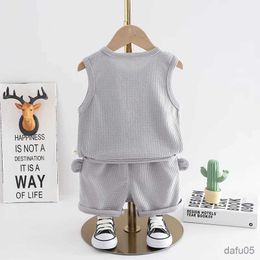 Clothing Sets New Summer Tops Children Boys Girls Kids Fashion Infant Clothing Set Kids Cotton Cartoon Vest Shorts 2pcs/Set Suit 0-5 Years