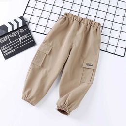 Trousers Spring and summer baby pants for children casual elastic childrens Trousers childrens clothing sports belt pockets 2-6TL2404