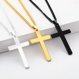 Chains Fashion Cross Necklace Women Men Stainless Steel Christian Charm Boys Girls Punk Hip Hop Friendship Jewellery Gifts