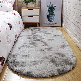 Carpet Soft and fluffy living room carpet anti slip thick velvet oval area bedroom floor mat pet childrens Q240426