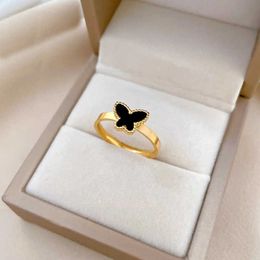 Cheap price and highquality Jewellery rings New Golden Butterfly Ring for Fashionable Versatile Lucky Love High with common vnain