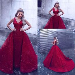 Sequin Elegant Bury V Neck Mermaid Long Evening 2019 Ruched Over Skirts Floor Length Formal Prom Party Dresses Bc1337